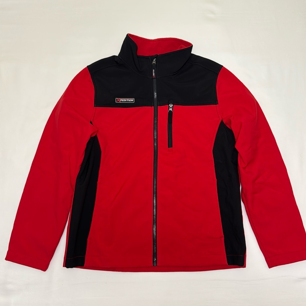 Mountain Xpedition Youth XL Red and Black Fleece Zip-Up